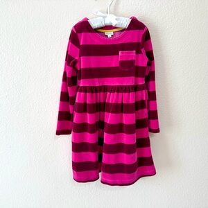 Mini Boden Velour Stripe Dress